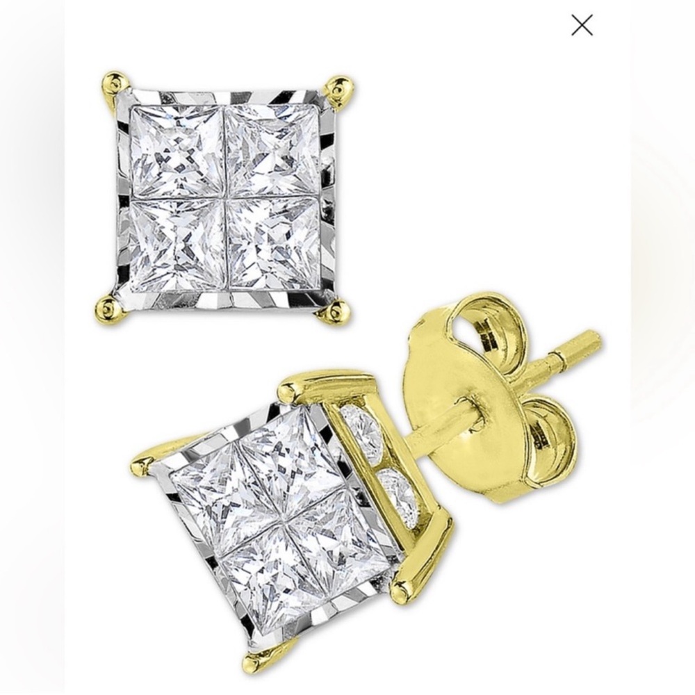 TruMiracle Diamond Stud Earrings  (1 ct. t.w.) in 14kYellow